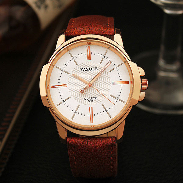 rose gold wrist watch men 2017 top brand luxury famous male clock quartz watch golden wristwatch quartz-watch relogio masculino brown white
