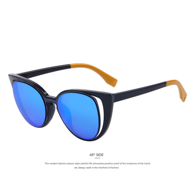 merry's fashion cat eye sunglasses women brand designer retro pierced female sun glasses oculos de sol feminino uv400 c04 blue