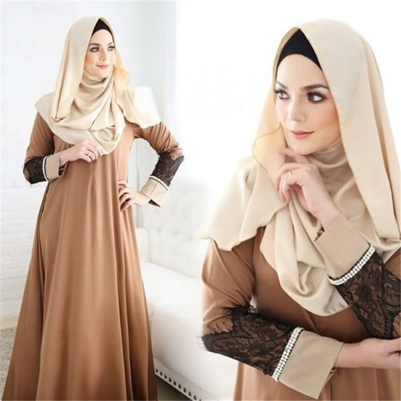 women fashion abaya jilbab islamic clothes muslim cocktail  maxi lace dress robe femme musulman  traditional arabic clothing