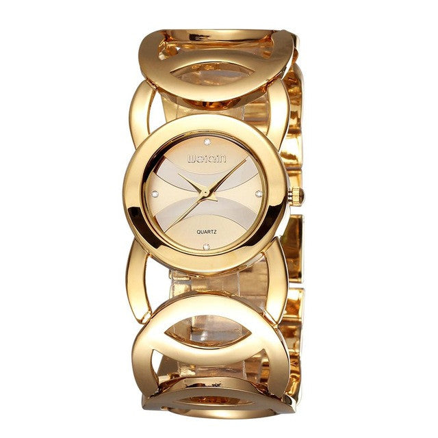 weiqin brand luxury crystal gold watches women fashion bracelet quartz watch shock waterproof relogio feminino orologio donna gold gold