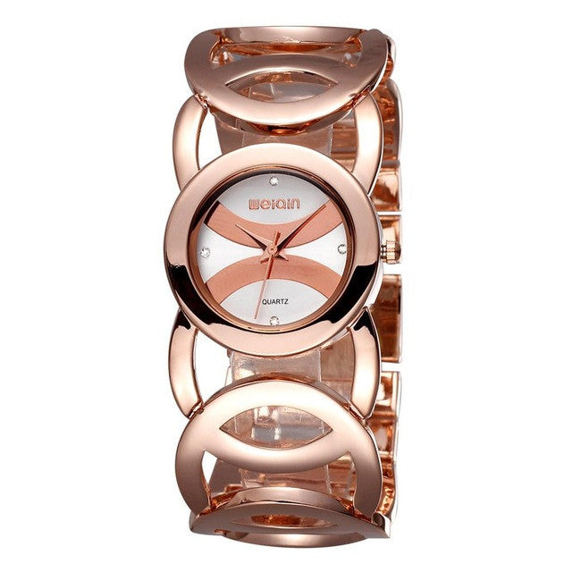 weiqin brand luxury crystal gold watches women fashion bracelet quartz watch shock waterproof relogio feminino orologio donna white rose gold