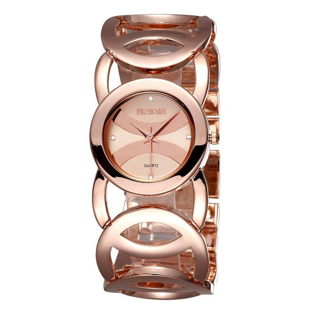 weiqin brand luxury crystal gold watches women fashion bracelet quartz watch shock waterproof relogio feminino orologio donna rose gold