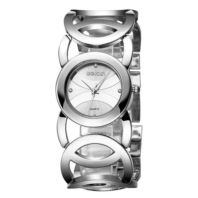 weiqin brand luxury crystal gold watches women fashion bracelet quartz watch shock waterproof relogio feminino orologio donna silver white