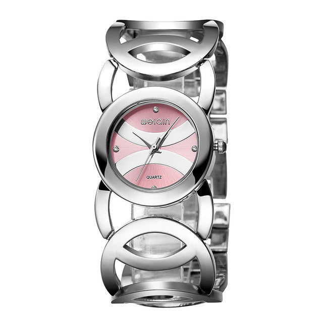 weiqin brand luxury crystal gold watches women fashion bracelet quartz watch shock waterproof relogio feminino orologio donna silver pink