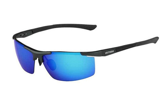 veithdia aluminum magnesium men's sunglasses polarized coating mirror sun glasses oculos male eyewear accessories for men 6588 blue