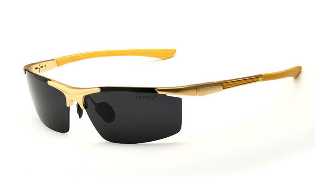 veithdia aluminum magnesium men's sunglasses polarized coating mirror sun glasses oculos male eyewear accessories for men 6588 gold