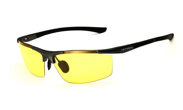 veithdia aluminum magnesium men's sunglasses polarized coating mirror sun glasses oculos male eyewear accessories for men 6588 yellow night vision