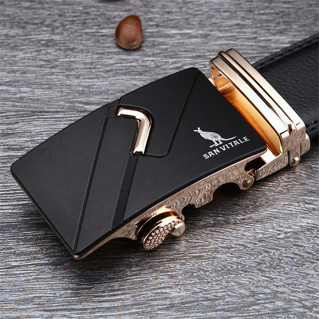 famous brand belt men 100% good quality cowskin genuine luxury leather men's belts for men,strap male metal automatic buckle