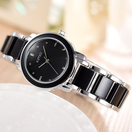 kimio luxury  fashion women's watches quartz watch bracelet wristwatches stainless steel bracelet women watches with gift box black