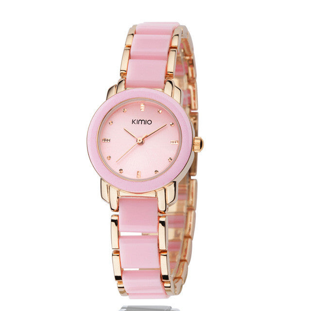 kimio luxury  fashion women's watches quartz watch bracelet wristwatches stainless steel bracelet women watches with gift box gold pink