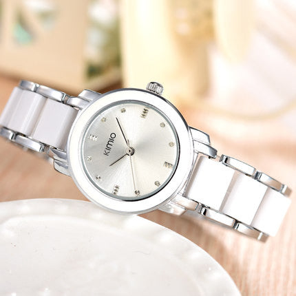 kimio luxury  fashion women's watches quartz watch bracelet wristwatches stainless steel bracelet women watches with gift box silver