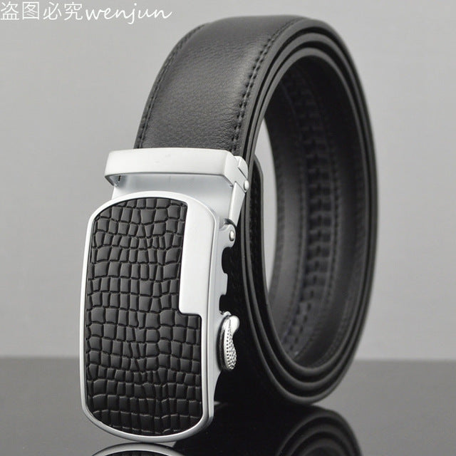 wowtiger belt man hot fashion cowhide leather men designer luxury famous high quality automatic buckle men belts for men