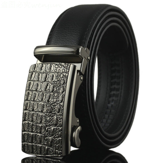 wowtiger belt man hot fashion cowhide leather men designer luxury famous high quality automatic buckle men belts for men