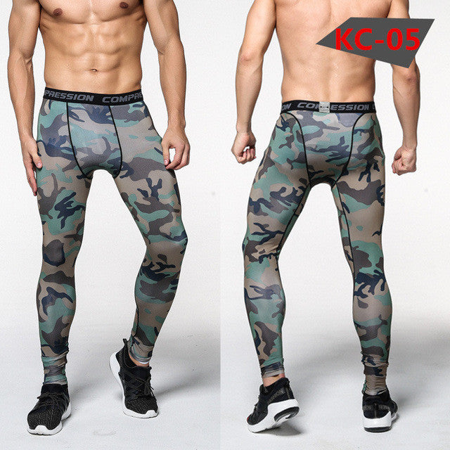men compression pants tights casual  bodybuilding mans trousers brand camouflage army green skinny leggings