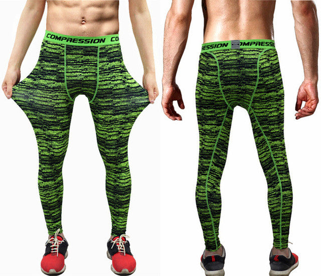 men compression pants tights casual  bodybuilding mans trousers brand camouflage army green skinny leggings