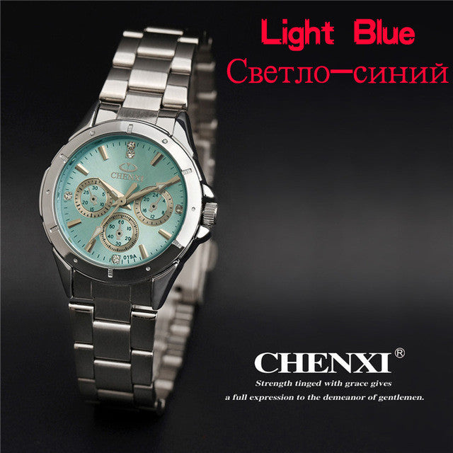 sell watches women fashion luxury watch fashion all stainless steel high quality diamond ladies watch women rhinestone watches light blue dial