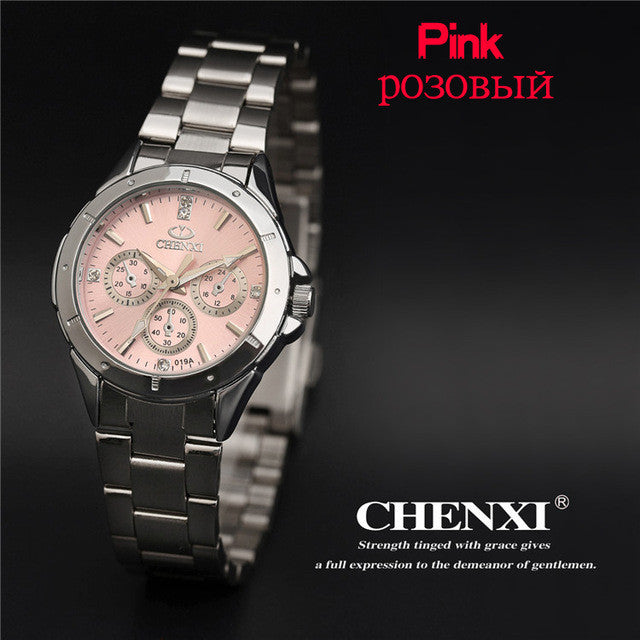 sell watches women fashion luxury watch fashion all stainless steel high quality diamond ladies watch women rhinestone watches pink dial
