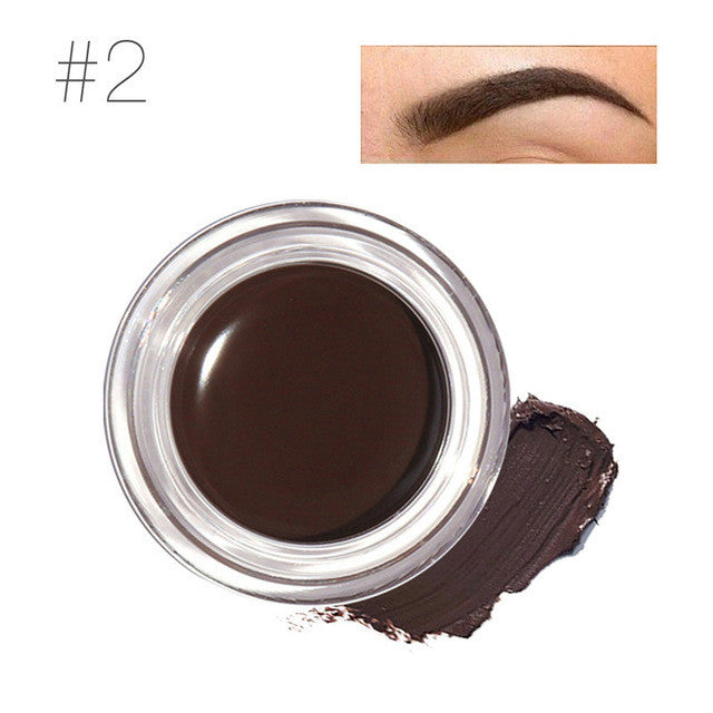 professional eye brow tint makeup tool kit waterproof high brow 5 color pigment black brown henna eyebrow gel with brow brush 2