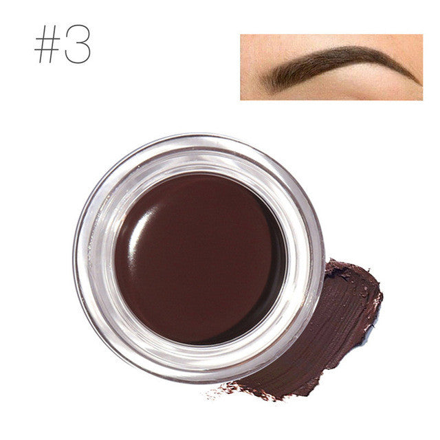 professional eye brow tint makeup tool kit waterproof high brow 5 color pigment black brown henna eyebrow gel with brow brush 3