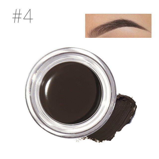 professional eye brow tint makeup tool kit waterproof high brow 5 color pigment black brown henna eyebrow gel with brow brush 4