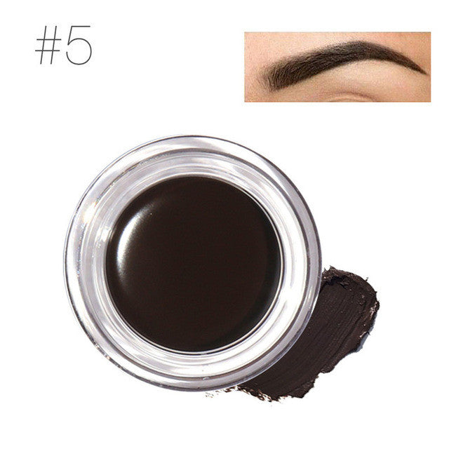 professional eye brow tint makeup tool kit waterproof high brow 5 color pigment black brown henna eyebrow gel with brow brush 5