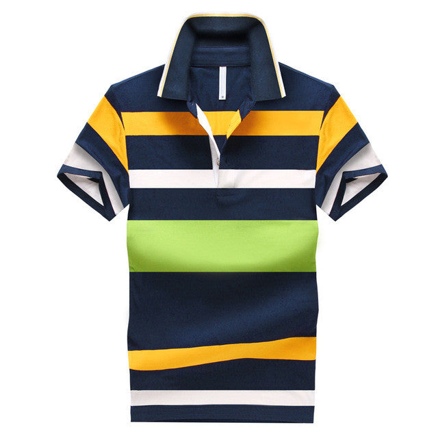 men classic striped polo shirt cotton short sleeve new arrived summer plus size m-xxxxl