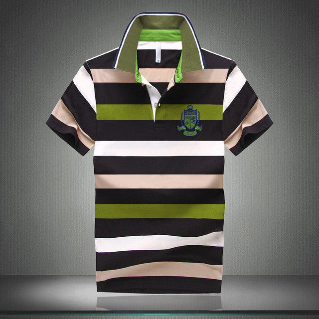 men classic striped polo shirt cotton short sleeve new arrived summer plus size m-xxxxl