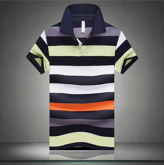 men classic striped polo shirt cotton short sleeve new arrived summer plus size m-xxxxl