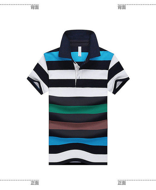 men classic striped polo shirt cotton short sleeve new arrived summer plus size m-xxxxl