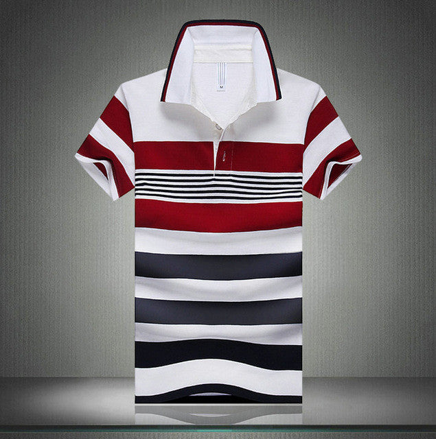 men classic striped polo shirt cotton short sleeve new arrived summer plus size m-xxxxl