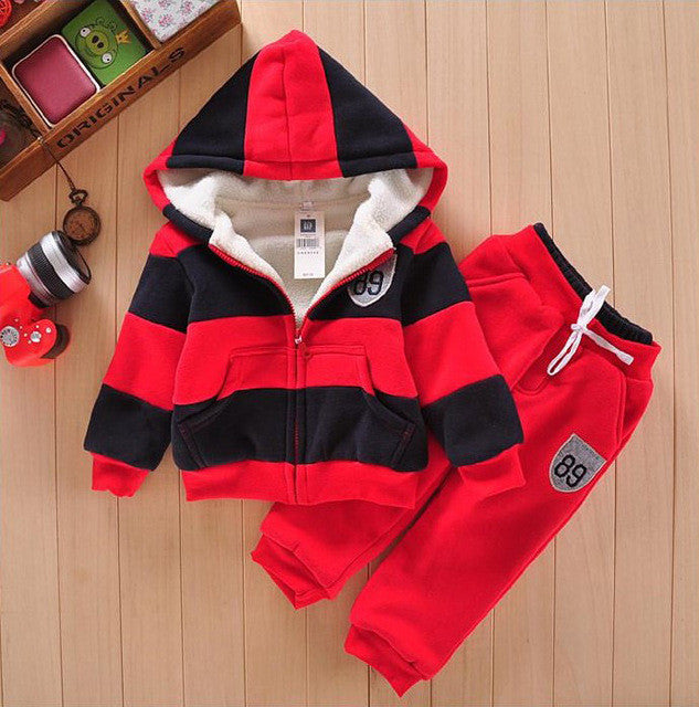 boys girls children hoodies winter wool sherpa baby sports suit jacket sweater coat & pants thicken kids clothes sets