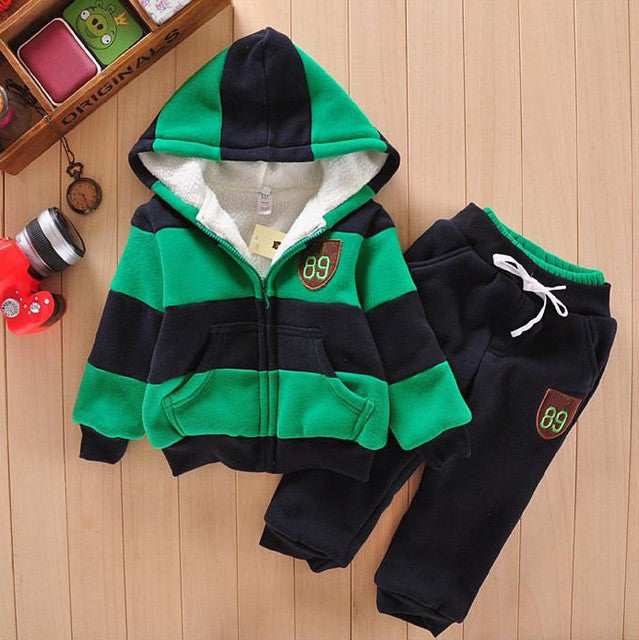 boys girls children hoodies winter wool sherpa baby sports suit jacket sweater coat & pants thicken kids clothes sets
