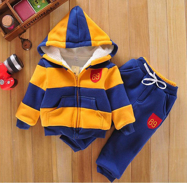 boys girls children hoodies winter wool sherpa baby sports suit jacket sweater coat & pants thicken kids clothes sets