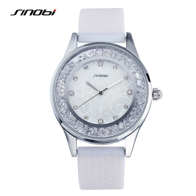 fashion women's diamonds wrist watches silicone watchband top luxury brand ladies geneva quartz clock females hours 11s9552l01 / china