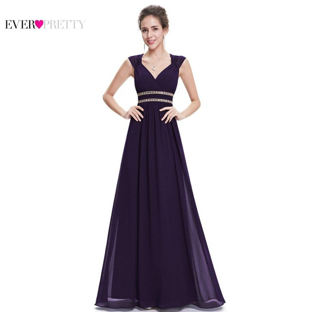 formal evening dresses long ever pretty women elegant navy blue white v neck sleeveless empire evening dresses new