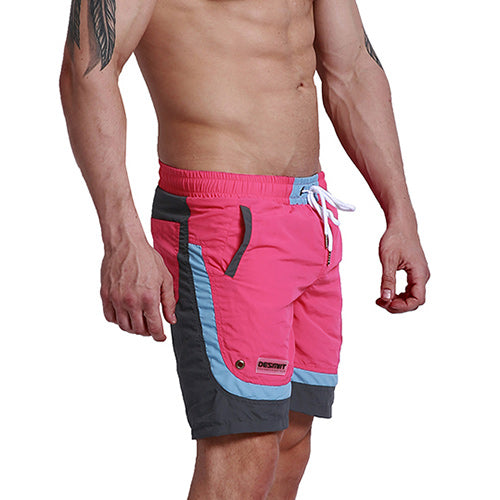 summer beach men's shorts leisure sport running workout shorts new patchwork fast dry surf men's boardshorts