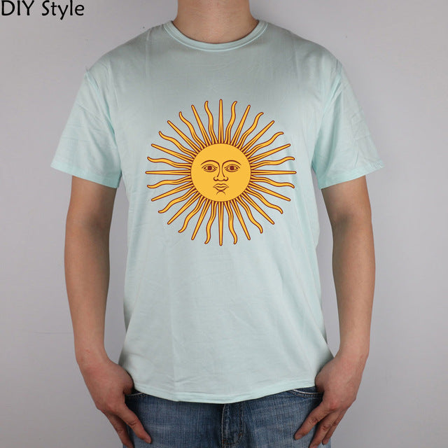 sun argentina abc t-shirt cotton lycra top fashion brand t shirt men new