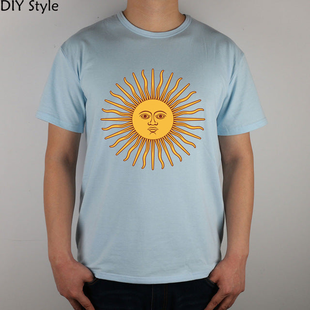 sun argentina abc t-shirt cotton lycra top fashion brand t shirt men new