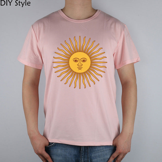 sun argentina abc t-shirt cotton lycra top fashion brand t shirt men new