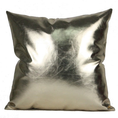 pu leather pillow cover metallic cushion cover