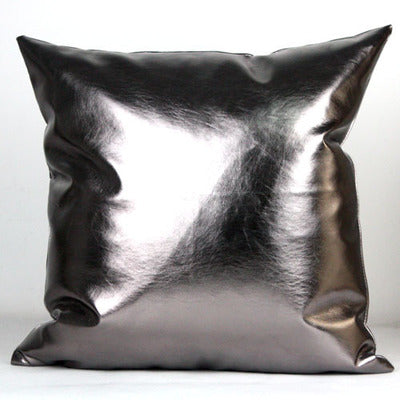 pu leather pillow cover metallic cushion cover