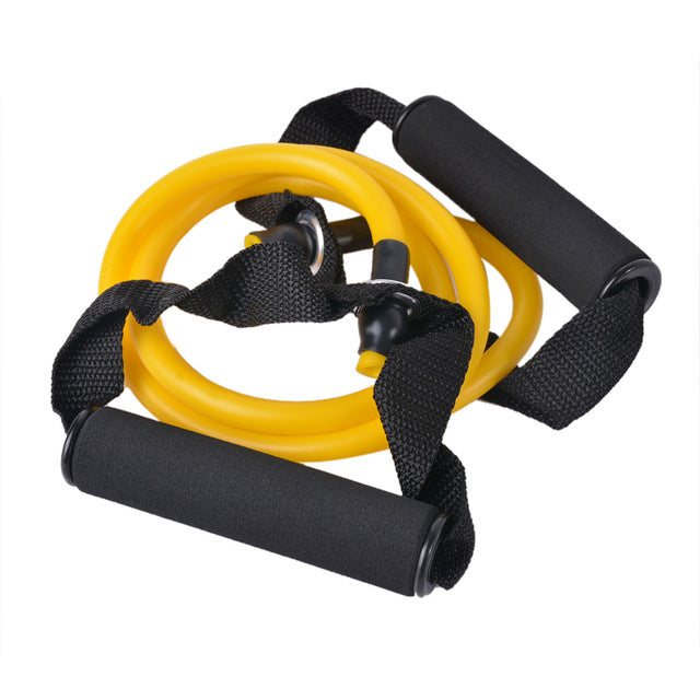 120cm yoga pull rope fitness resistance bands exercise tubes practical training elastic band rope yoga workout cordages 1pc yellow