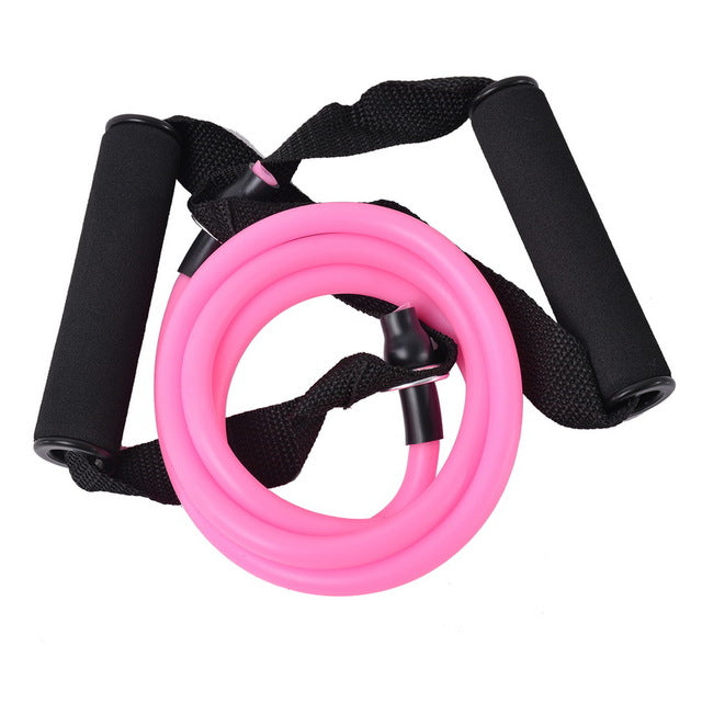 120cm yoga pull rope fitness resistance bands exercise tubes practical training elastic band rope yoga workout cordages 1pc pink