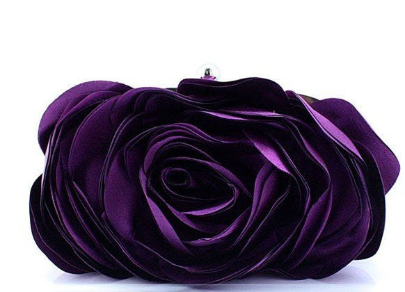 hot evening bag flower bride bag purse , full dress party handbag wedding clutch women evening purse lady gift purple