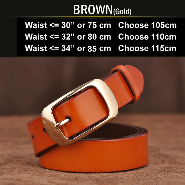 new designer fashion women's belts genuine leather brand straps female waistband pin buckles fancy vintage for jeans