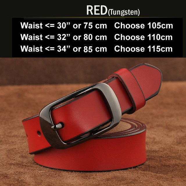 new designer fashion women's belts genuine leather brand straps female waistband pin buckles fancy vintage for jeans