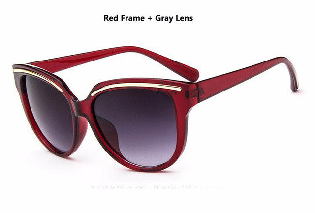 diguyao sunglasses women fashion cat eye frame mirror sun glasses flat men sunglasses uv400 red