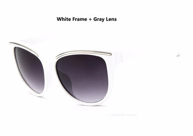 diguyao sunglasses women fashion cat eye frame mirror sun glasses flat men sunglasses uv400 white