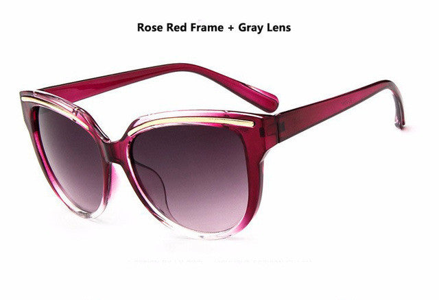 diguyao sunglasses women fashion cat eye frame mirror sun glasses flat men sunglasses uv400 rose red