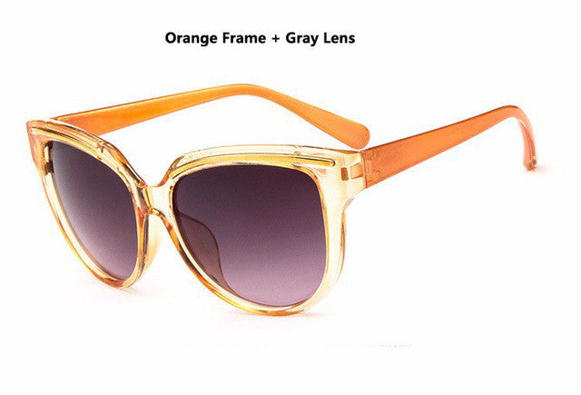 diguyao sunglasses women fashion cat eye frame mirror sun glasses flat men sunglasses uv400 orange